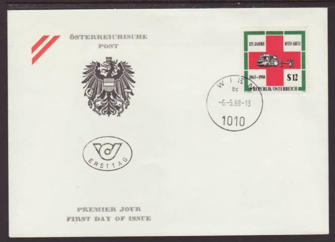 Austria 1427 Red Cross 1988 U/A FDC 