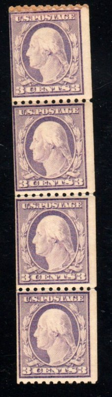 489 - .03 Washington coil Paste-up strip of 4  mnh  cv $40.00⭐⭐⭐⭐⭐