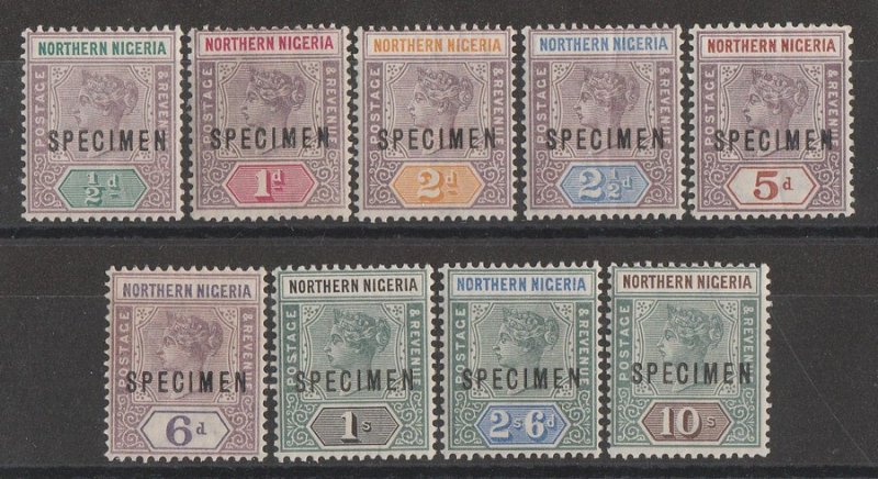 NORTHERN NIGERIA : 1900 QV set ½d to 10/- SPECIMEN. MNH **.