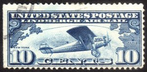 1927, US 10c, Spirit Of St Louis, Used, Sc C10
