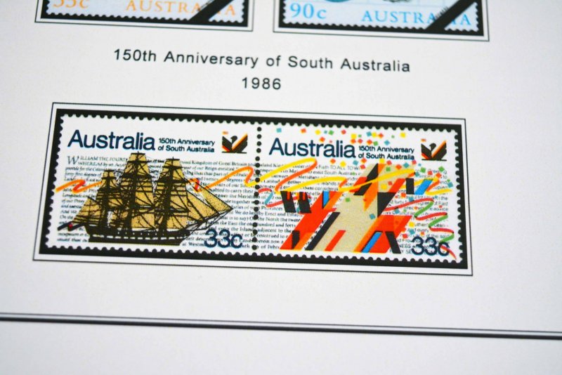 COLOR PRINTED AUSTRALIA 1976-1990 STAMP ALBUM PAGES (63 illustrated pages)