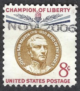 United States #1126 8¢ Jose de San Martin (1959). Used.