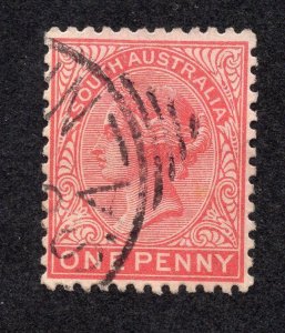 South Australia 1906 1p carmine, Scott 145 used, value = 25c