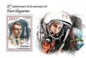 Central Africa - 2019 Yuri Gagarin - Stamp Souvenir Sheet - CA190102b