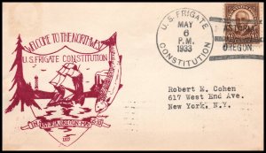 US Astoria,OR Welcomes Frigate Constitution 1933 Cover