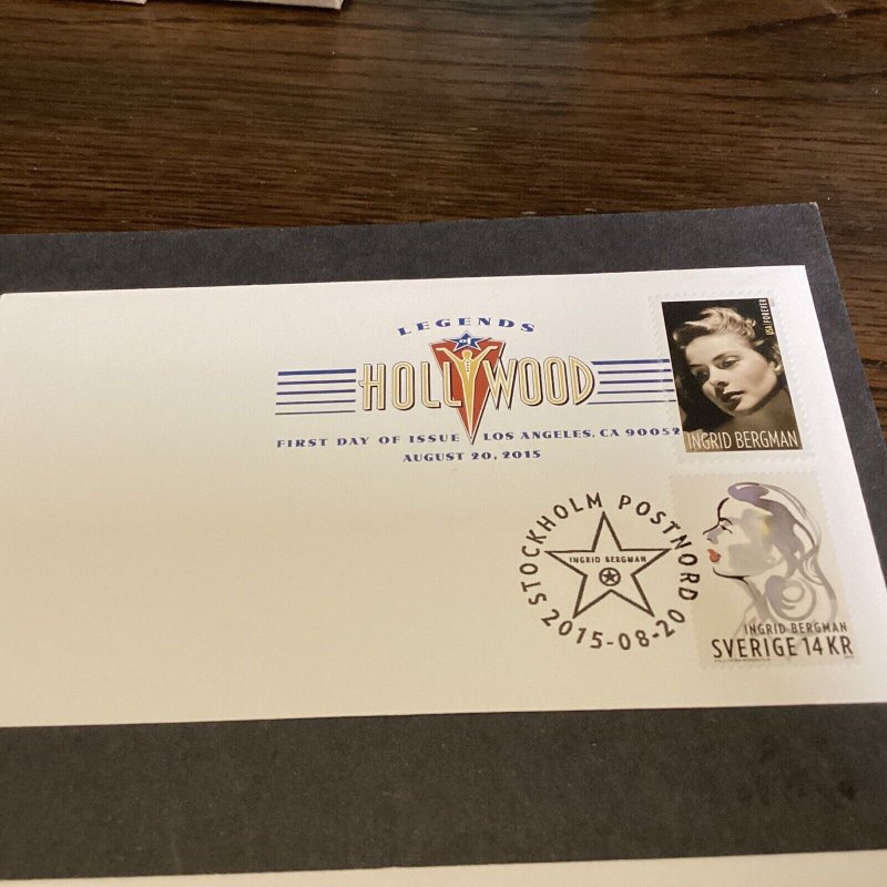 Legends of Hollywood Ingrid Bergman FDC Los Angeles Aug 20 2015 Set Of 2-US