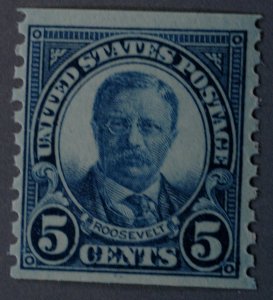 United States #602 5 Cent Roosevelt Coil MNH