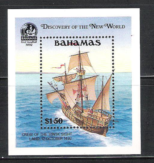 Bahamas 729 MNH S/S Pintas Crew sights Land scv 14.00