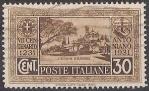 Italy, 1930 St. Anthony 30c brown # 260 USED VF
