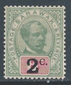 Sarawak #22 MH 8c Sir Charles Johnson Brooke Issue Surcharged