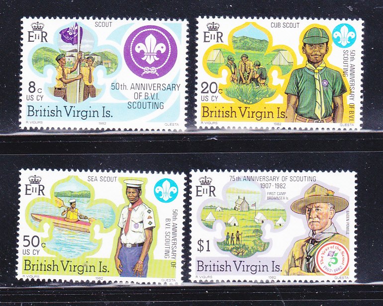 Virgin Islands 438-441 Set MNH Scouts