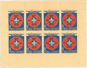 23978   BOY SCOUTS: POSTER STAMPS \ LABELS - FULL SHEET: 1957