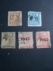 ​CUBA-1942 5 OVER 75 YEARS OLD CUBA FAMOUS USED STAMPS-SET-VERY FINE