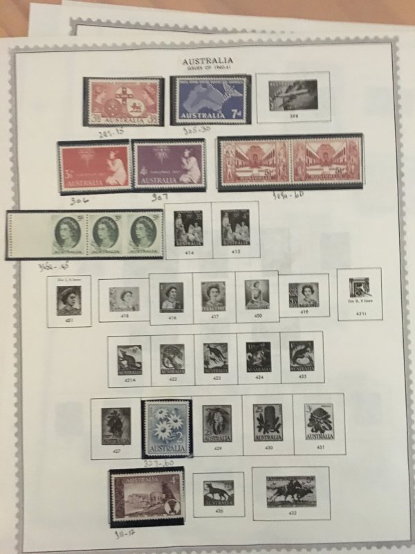 Collection of mint Australia stamps on Minkus pages