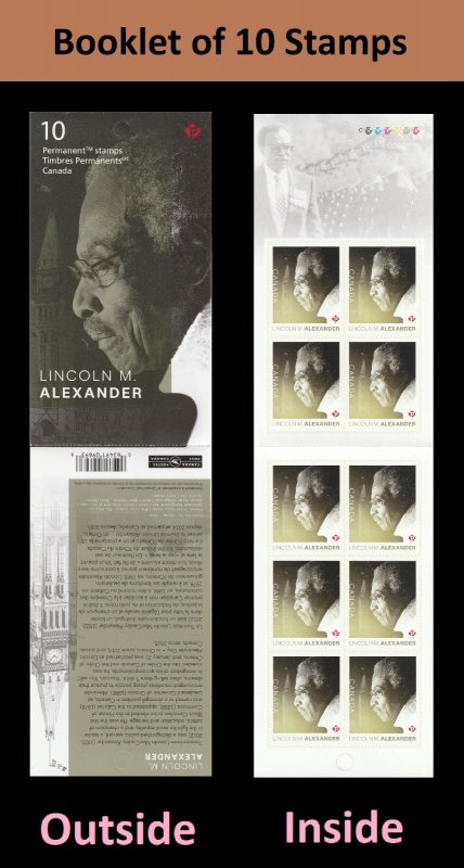 Canada 3086a Black History Month Lincoln Alexander P booklet 10 MNH 2018
