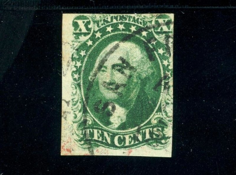 USAstamps Used FVF US 1859 Washington Scott 35 Trimmed to Make it Look Imperf 