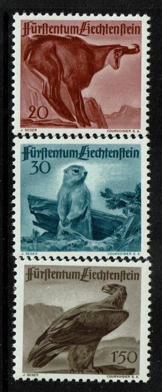 Liechtenstein SC# 223-225, Mint Never Hinged, 225 very minor vert crease - S2981