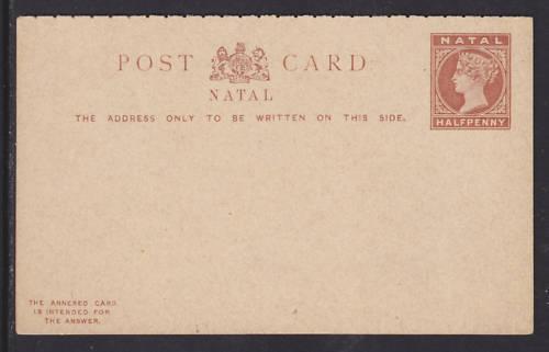 Natal H&G 5 mint 1891 ½p Double Card, VF