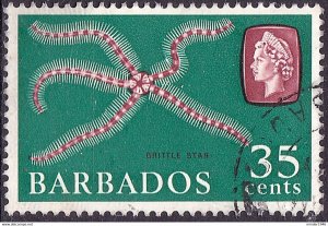 BARBADOS 1966 QEII 35c Red-Brown & Deep-Green SG352 Used