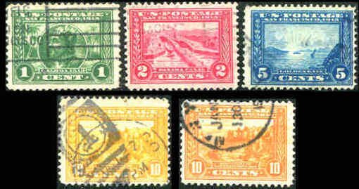 Sc # 397 - 400A Perf 12 1913 Panama-Pacific Complete Set Fine Used