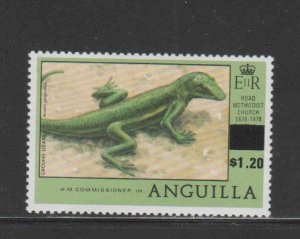 ANGUILLA #324  1978 1.20 ON 5.00  GROUND LIZARD     MINT VF NH  O.G