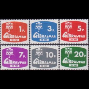 GIBRALTAR 1976 - Scott# J7-12 Arms Set of 6 NH