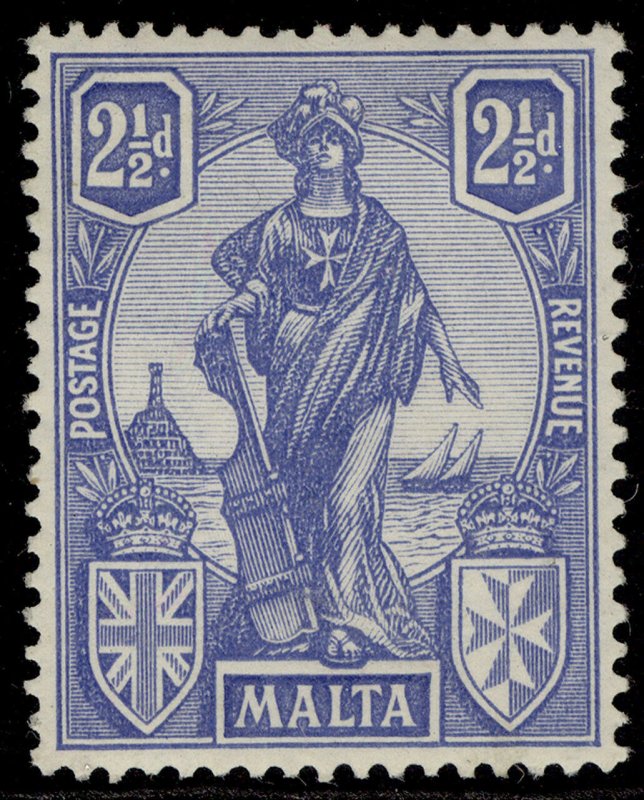 MALTA GV SG129, 2½d ultramarine, NH MINT.