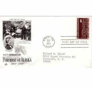 USA 1967 Sc C70 FDC Airmail First Day Cover Artcraft Cachet Purchase of Alaska