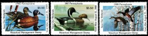 PA4-5-6 1986-88 PENNSYLVANIA DUCK STAMPS - MOGNH - VF  $37.00 (ESP#5944)