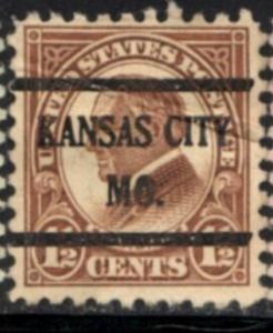 US Stamp #582x43 - Warren G. Harding Regular Issue 1923 Precancel