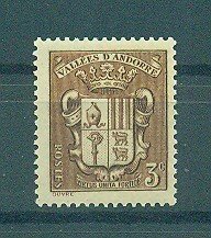 French Andorra sc# 67 (2) mh cat value $.25