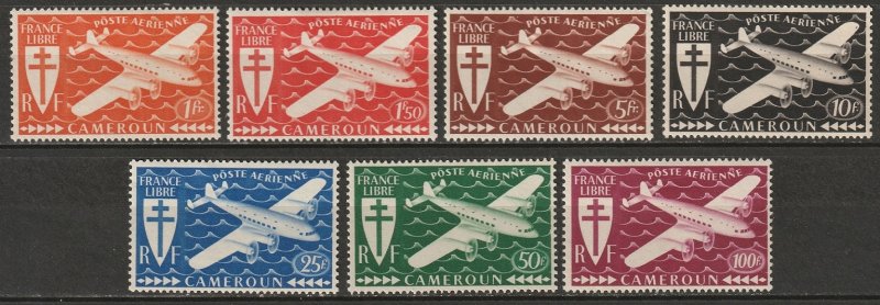 Cameroun 1942 Sc C1-7 Yt PA12-8 air post set MLH*