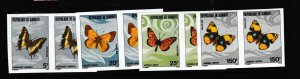 Djibouti Butterfly Set of 4 Imperf Pair NGAI (8gbq)