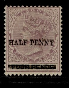 NIGERIA - Lagos QV SG42a, ½d on 1d mauve & black, LH MINT. Cat £70. SURCH DOUBLE