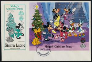 Sierra Leone 1010-12 on FDC's Disney, Christmas, Dance