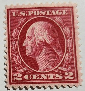 Scott stamp# 406c - 1912 2c Washington in rare Lake shade. MNH, OG SCV $4,500.00