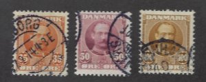 Denmark SC#76-78 Used F-VF SCV$12.50...nice bargain!!