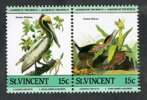 St. Vincent #807a-b Birds MNH attached pair