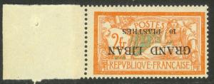 LEBANON 1924 10piastre on 2fr TRIAL PROOF Micro Overprint Error INVERTED MNH