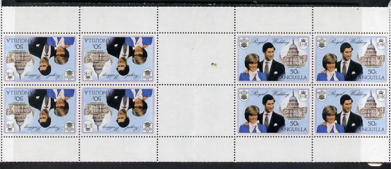 Booklet - Anguilla 1981 Royal Wedding 50c two uncut bookl...