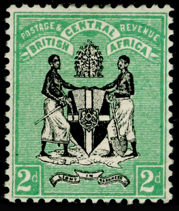 NYASALAND - BCA SG22, 2d Black and Green, M MINT. Cat £55.