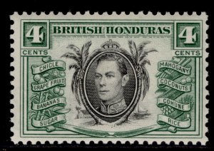 BRITISH HONDURAS GVI SG153, 4c black & green, LH MINT.