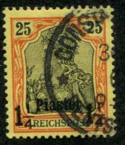 German Offices Turkey SC# 16 1-1/4Piaster on 25pf o/p on Germany used