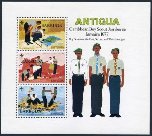Barbuda 290-296a,MNH.Michel 322-328,Bl.24. Caribbean Boy Scout Jamboree 1977.
