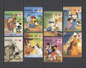 A0984 Dominica Walt Disney Mickey Mouse & Friends Sealed With Kiss Set Mnh