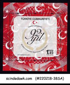 TURKEY - 2015 92 YEARS OF REPUBLIC OF TURKEY / FLAG MIN/SHT MNH