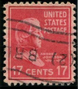822 US 17c Andrew Johnson, used cv $.20