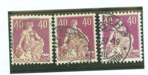 Switzerland #136/138/138a Used Single