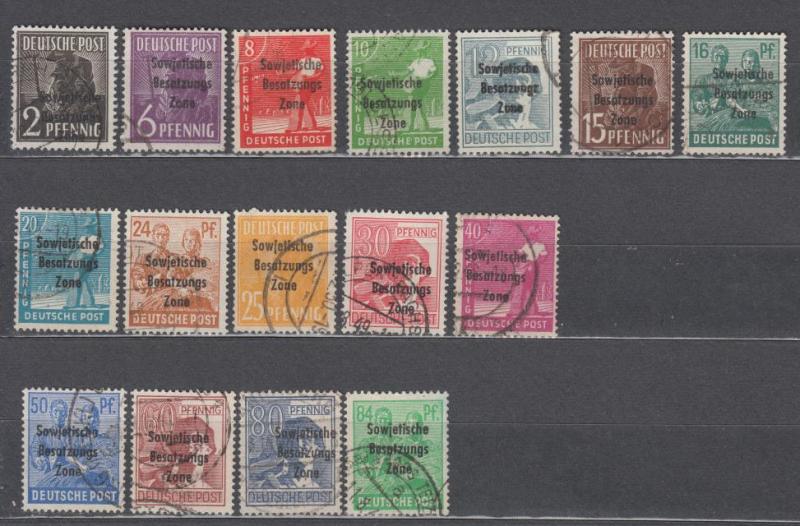 Germany - 1948 Soviet Zone overprinted stamp set (9094)