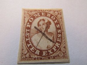 US Local Stamps 1844, Scott # 117L9 Pomeroy's Letter Express 5c Chocolat...